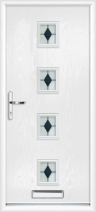 Worcester Black Sextet black composite front door